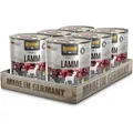 BELCANDO Baseline Nassfutter für Hunde, Lamm, 6X 800g Dose, 70% Fleisch für ausgewachsene Hunde, Hundefutter nass ohne Getreide, Made in Germany
