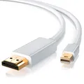 CSL Audio- & Video-Kabel, Mini DisplayPort, HDMI Typ A, (100 cm), Premium Full HD MiniDP Adapter Monitor Kabel - 1m, weiß
