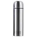 Emsa Isolierflasche Senator, Edelstahl, Metall, 1,0 L, doppelwandig, lebensmittelecht, abnehmbarer Deckel, Schraubverschluss, Trinkmöglichkeit im hält warm, kalt, Kaffee & Tee, Kannen, Thermoskannen
