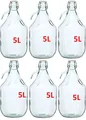 6x GLASBALLON GÄRBALLON GLASFLASCHE WEINBALLON BALLON 5L BÜGELVERSCHLUSS BDG5D