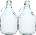 2 STÜCK Gärballon Glasballon Weinballon Ballon Flasche 5L mit Bügelverschluss