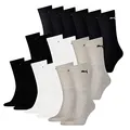 PUMA Socken Cush Crew Sportsocken Tennis Unisex 18 Paar, Farbe:schwarz - weiß - grau, Socken & Strümpfe:35-38