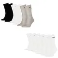 PUMA 12 Paar Socken Cush Crew Sportsocken Tennis Socken Unisex, Farbe:325 - white/grey/black, Socken & Strümpfe:35-38