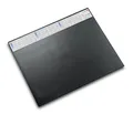 Läufer 44656 Durella DS Schreibtischunterlage mit transparenter Auflage und Kalender, rutschfeste Schreibunterlage, 52 x 65cm, schwarz