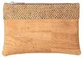 Kleine Kork-Tasche (Hellbraun mit Muster) - kleine Pouch - Etui - großer Geldbeutel - Kosmetiktasche - Portemmonaie mit Snake Print