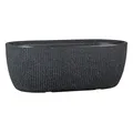 Scheurich Linetto Oval Bowl, Pflanzgefäß/Blumentopf/Pflanzkübel, rund, Farbe: Stony Black, hergestellt mit recyceltem Kunststoff, 10 Jahre Garantie, für den Außenbereich