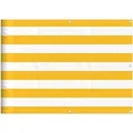 vidaXL Balkon-Sichtschutz Gelb und Weiß Gestreift 75x1000 cm 42002041