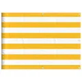 vidaXL Balkon-Sichtschutz Gelb und Weiß Gestreift 75x1000 cm, Balkonsichtschutz, Balkonbespannung, Balkon Windschutz, Sichtschutz, Balkonverkleidung