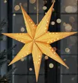 BRUBAKER LED Stern 3D Weihnachtsstern zum Aufhängen - LED Papierstern mit Timer, Batteriebetrieben und Beleuchtet, LED fest integriert, Warmweiß, 60 cm Adventsstern mit modernem Muster - Leuchtstern Deko Weihnachten