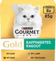 PURINA Gourmet Gold Raffiniertes Ragout Katzenfutter, Sorten(12 x 8 Dosen à 85g)