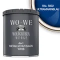 Metallschutzlack 4in1 Metalllack Metallfarbe Metallschutzfarbe W908 Ultramarinblau - 750ml