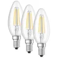 OSRAM 3er-Set LED PROMO 4-W-Filament-LED-Kerzenlampe E14, warmweiß, klar