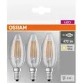 OSR 405807581931 - LED-Lampe BASE E14, 4 W, 470 lm, 2700 K, Filament, 3er-Pack