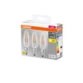 3er-Pack Osram LED Kerze BASE Classic E14 Filament klar 4W warmweiss wie 40W
