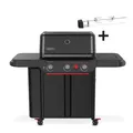 Weber Genesis E-330WR Gasgrill Stealth Edition 3 Brenner Grill inkl. Drehspieß