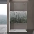 doporro Luxus Duschwand für Dusche Duschabtrennung 100x200cm Walk-In Dusche 10mm ESG-Sicherheitsglas Labyrinth inkl. Nanobeschichtung Bremen02DM - Silber