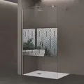 Doporro Luxus Duschwand Bremen02dm 100x200 Cm Walk-in Dusche Mit Stabilisator Aus Edelstahl Duschabtrennung Aus Echtglas 10mm Esg-sicherheitsglas Inkl. Easy-clean-beschichtung