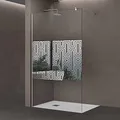 doporro Luxus Duschwand für Dusche Duschabtrennung 100x200cm Walk-In Dusche 10mm ESG-Sicherheitsglas Labyrinth inkl. Nanobeschichtung Bremen02DM