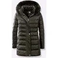 Langjacke MAINPOL, Damen, Gr. 42, grau (graphit), 100% Polyester, Fellimitat:100% Polyester, Wattierung:100% Polyester, unifarben, Langarm, Jacken
