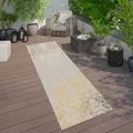 Paco Home - In- & Outdoor Teppich Modern Shabby Chic Stil Terrassen Teppich Gelb 80x150 Cm