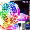 LED Streifen LED Strip 20m mit Fernbedienung & App & Musik Sync, RGB
