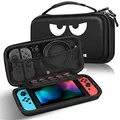 FINTIE Tasche für Nintendo Switch/Switch OLED Modell - Tragetasche Aufbewahrungstasche Hülle Case mit 10 Spielkartenhaltern und Haltegurt für Nintendo Switch Konsole und Zubehör, Don't Touch