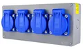 RoadEu – Stromverteiler 4x Schuko 230V | Mehrfachsteckdose IP44 Aufputz 16A | Vorverdrahteter Baustromverteiler mit PG13,5 Kabelverschraubung | Für Baustelle, Keller & Werkstatt
