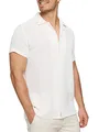 Indicode Herren INCosby Kurzarmhemd mit Button-Down-Kragen | Herrenhemd gestreift Kurzarm Hemd Offwhite, XXL
