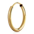 NKlaus Einzel 16mm Creolen 333 Gelbgold 1,8mm starke Gold Ohrringe 8 Karat Ohrschmuck 3111