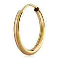 Einzel 15mm Creolen 333 Gelbgold 2,0mm starke Gold Ohrringe 8 Karat Ohrschmuck