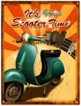 Moritz Metallschild Blechschild Scooter Time Roller 25 x 33, (Einzeln), 25 x 33 cm Vintage Retro Deko Schild Metallschild Wandbild Schild