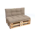 POKAR Palettenkissen mit schöner Steppung Auflage Palettensofa, Größe:Set Sitzkissen 120x80 + Rückenkissen 120x40, Farbe:Beige