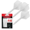 Target Darts K Flex Integrated Dart Flights and Shafts, Nr.6 Weiß (Medium) | 3er Pack K-Flex - No6, Kflex All In One Moulded Dart Flight & Stem | Professionelles Dart Zubehör