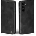Handy Hülle für Samsung Galaxy A16 / A16 5G Klapphülle Bookcase Flip Cover Handy Tasche Etui Farbe: Schwarz - Schwarz