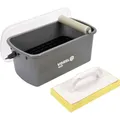 Toya Vorel Profi Fliesenwaschset 10 Liter, 4 teilig mit Rollenaufsatz, Waschbrett, Eimer und Gitter, stab (00250)