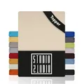 STUDIO Basic Topper Spannbettlaken 200x200cm – Jersey-Spannbetttuch aus 100 % gekämmter Baumwolle – Creme – bügelfrei, elastisch & Oeko-TEX Zertifiziert – für Topper 4–14 cm