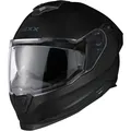 NEXX Y.100R Full black schwarz matt Integralhelm mit Heckspoiler Sonnenblende und Pinlock, M 57/58