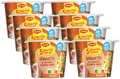 MAGGI 5 Minuten Terrine Spaghetti in cremiger Schinken-Sauce, leckeres Fertiggericht mit Instant Nudeln, Pasta-Snack mit Schinken & geräuchertem Speck vom Schwein, 8er Pack (8 x 64g)