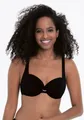 Bügel-Bandeau-Bikini-Top "Hermine", mit schöner Raffung und Zierring vorn, Gr. 40 - Cup D, schwarz Cup D