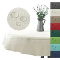 heimtexland Gartentischdecke Outdoor Tischdecke Garten Balkon Camping Tischdeko (Stück 1-tlg, 1), wetterfest I robust I UV-beständig I rutschfest I waschbar beige rund | 160 cm x 160 cm