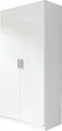 Drehtürenschrank RAUCH "Kleiderschrank Schrank Garderobe Schlafzimmerschrank CELLE", weiß (alpinweiß, hochglanz weiß, griffe alu), B:91cm H:197cm T:54cm