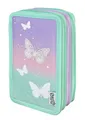 Scooli - Tripledecker Schüleretui Butterfly Wishes - Großes Schüleretui mit hochwertigen Stiften - praktisch und funktional - für die Schule und unterwegs - hochwertige Qualität - ab 6 Jahren
