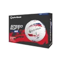 TaylorMade TM26 SpeedSoft Ink Golfbälle für Herren, 12 Stück (Blau/Rot)