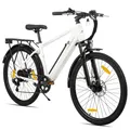Hiland 26 Zoll-E-Mountainbike, 250W, 7 Gänge, mechanische Scheibenbremse, mit 10,4-Ah-Akku im Rahmen, Schutzblechen und Gepäckträger für Erwachsene