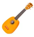 Classic Cantabile US-100P Sopran-Ukulele Pineapple (originelle Optik, 12 Bünde, edle Verarbeitung, leichtgängige Gitarrenmechanik, Hawaii-Feeling) gold-gelb