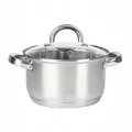TOPFANN Topf SMART Edelstahl 18 cm Kochtopf Induktion 2 Liter, Mini Fleischtopf & Bratentopf mit Glasdeckel für den Backofen, rostfreier Edelstahl, für alle Herdarten geeignet