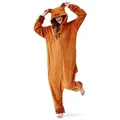 Corimori Partyanzug Onesie Ganzkörper Kostüm für Erwachsene, Capybara-Kostüm Damen Tier-Kostüme Capybara Wasserschwein Nagetier,XL braun XL (Körpergröße 175-185cm)