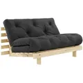 Karup - Roots Schlafsofa, 140 x 200 cm, Kiefer natur / dunkelgrau (734)