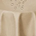 DecoHomeTextil Leinen Optik Tischdecke, Rund 140 cm Beige Sand, wasserabweisend, fleckenabweisend, abwaschbar, Lotuseffekt, bügelfrei