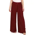 malito more than fashion Palazzohose Damen Plissee-Hose 883 Plissee Schlupfhose mit elastischem Bund 883 rot L/XL